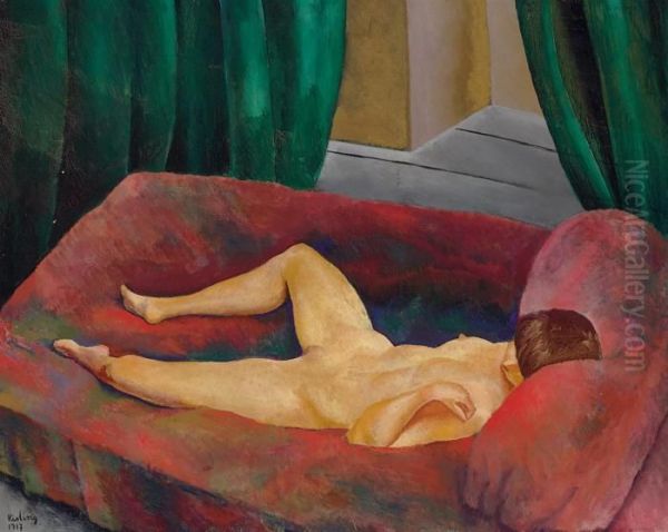 L'attente Oil Painting by Moise Kisling