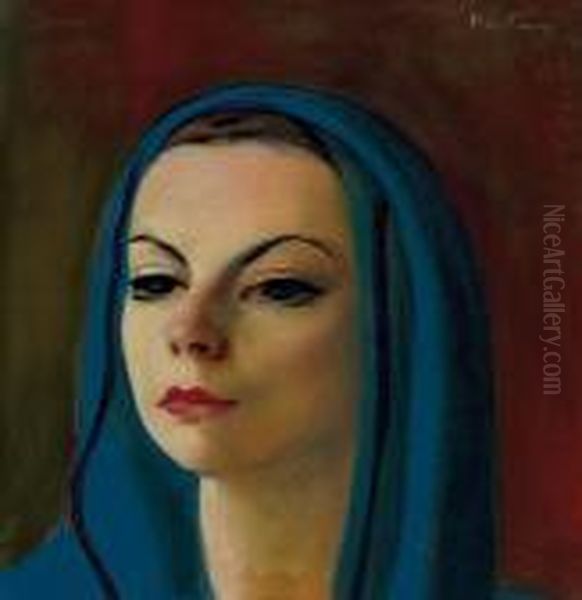 Portrait De Snow Oil Painting by Moise Kisling