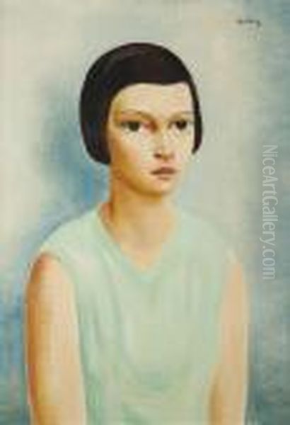 Portrait Of A Young Woman Oil Painting by Moise Kisling