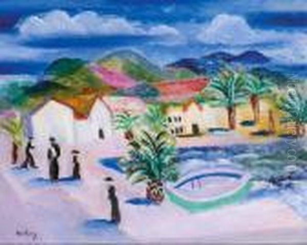 Le Port De Sanary Oil Painting by Moise Kisling