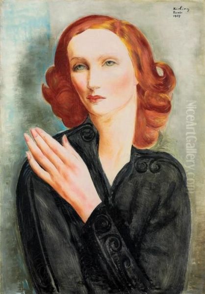 Mme L. Didier Oil Painting by Moise Kisling