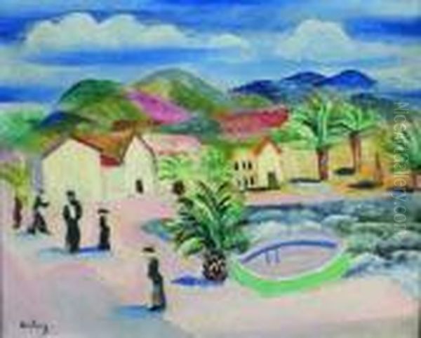 Port De Sanary Oil Painting by Moise Kisling