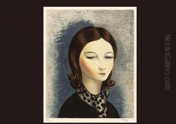 Woman Oil Painting by Moise Kisling