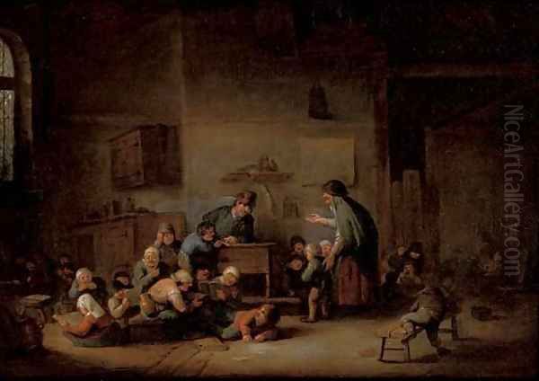 A school room interior Oil Painting by Adriaen Jansz. Van Ostade