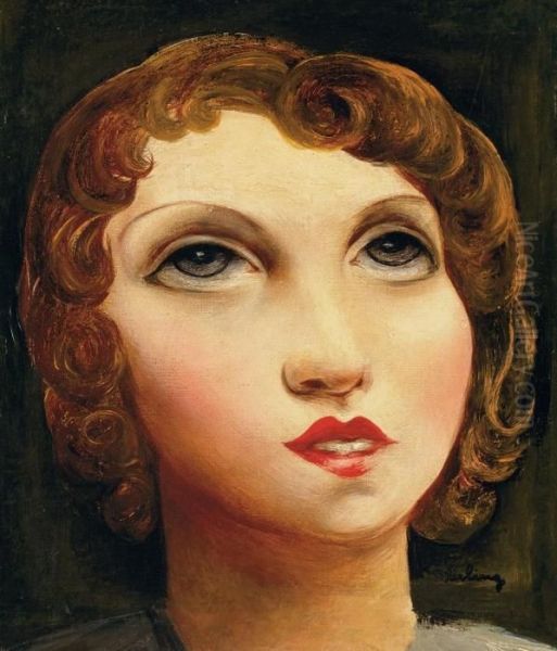 Portrait De Femme Oil Painting by Moise Kisling