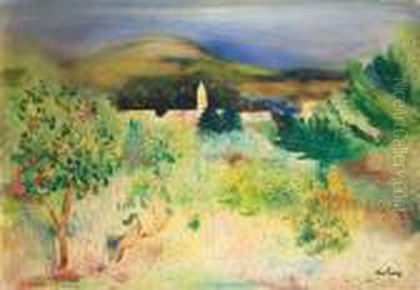 Paysage De Provence Oil Painting by Moise Kisling