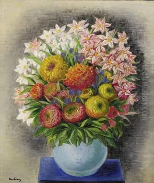 Bouquet De Fleurs Oil Painting by Moise Kisling