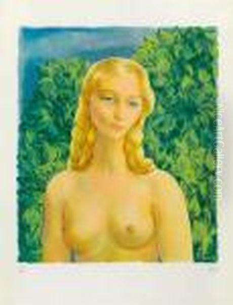 Eve Oil Painting by Moise Kisling