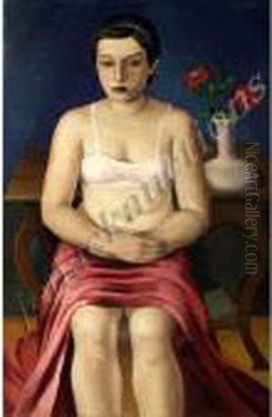 Devant La
Fenetre Oil Painting by Moise Kisling