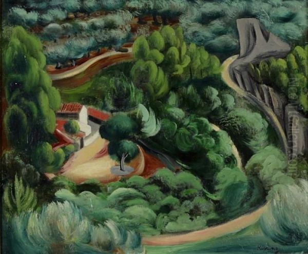 Paysage De Provence Oil Painting by Moise Kisling