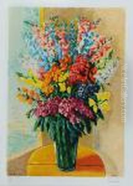 Kwiaty W Wazonie Oil Painting by Moise Kisling