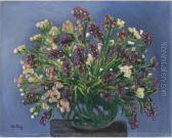 Fleurs Oil Painting by Moise Kisling