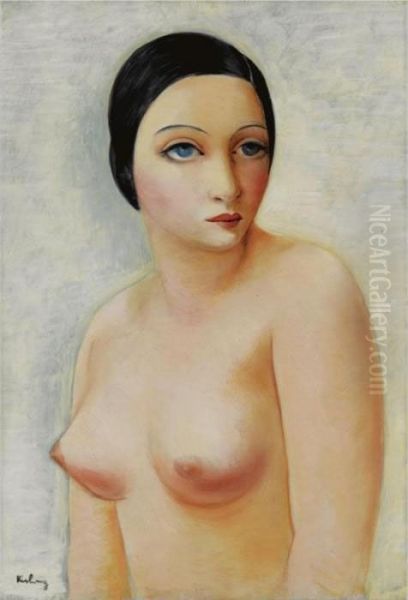 Buste Nu Oil Painting by Moise Kisling