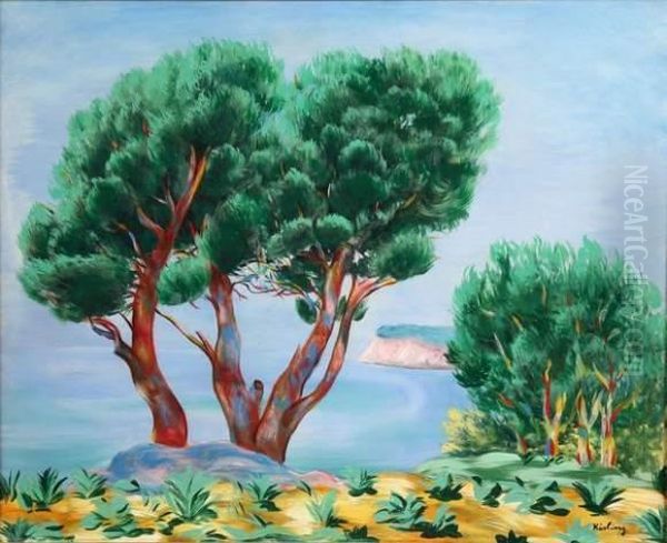 Paysage Aux Pins Oil Painting by Moise Kisling