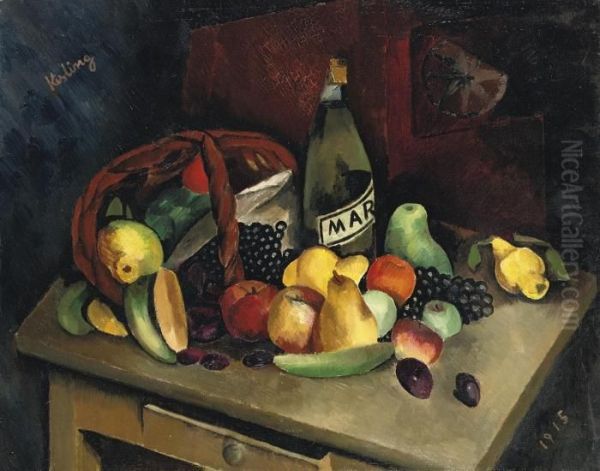 Les Fruits Oil Painting by Moise Kisling