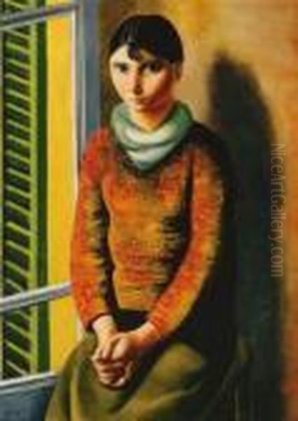 Devant La Fenetre Oil Painting by Moise Kisling