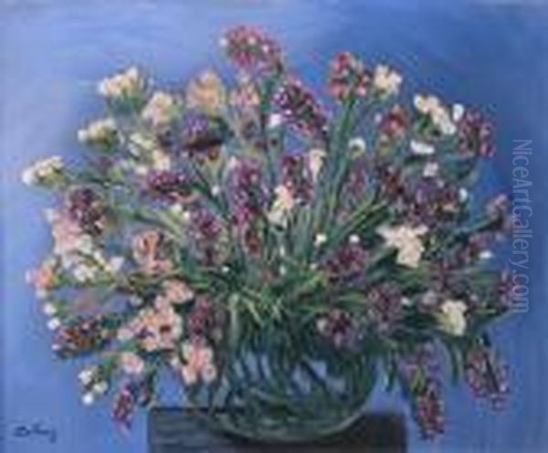 Fleurs Oil Painting by Moise Kisling