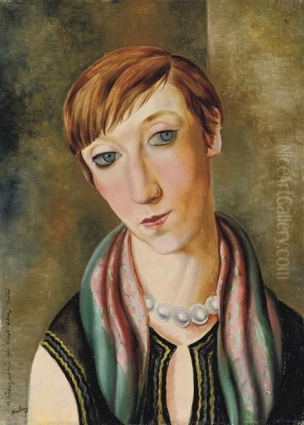 Portrait De Mme Renee Kisling Oil Painting by Moise Kisling