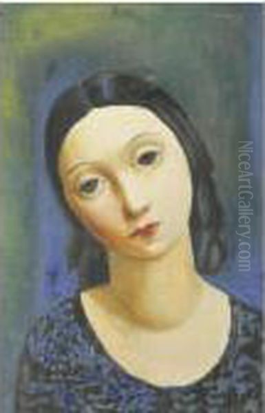 Tete De Jeune Fille Oil Painting by Moise Kisling