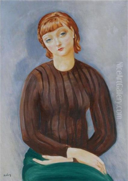 Portrait D'une Jeune Femme Oil Painting by Moise Kisling