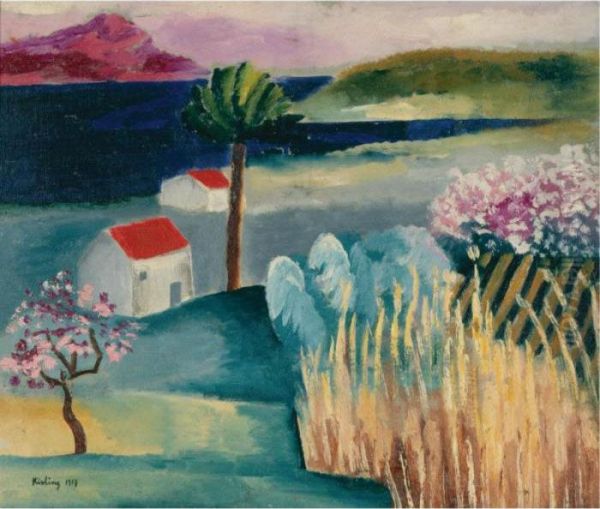 Paysage A Saint-tropez Oil Painting by Moise Kisling