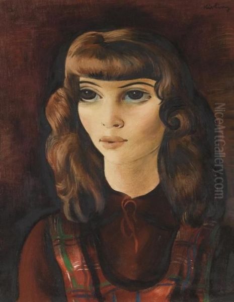 Portrait De Femme Oil Painting by Moise Kisling