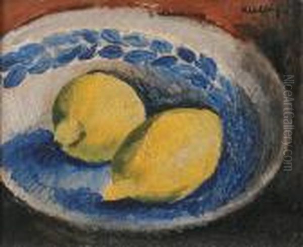 Citrons Oil Painting by Moise Kisling