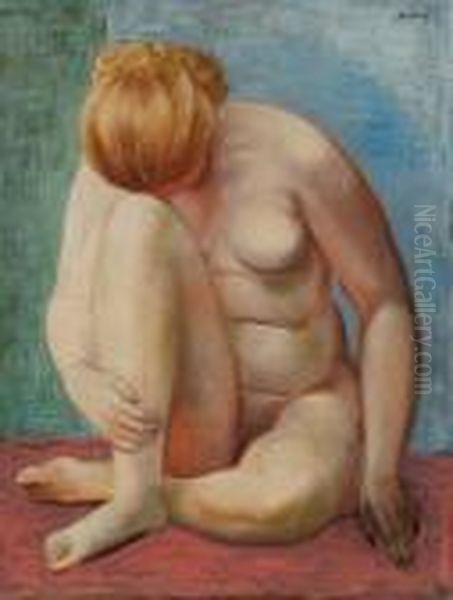 Femme Nue Assise Oil Painting by Moise Kisling