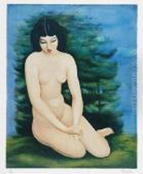 Akt Siedzacej Kobiety Oil Painting by Moise Kisling