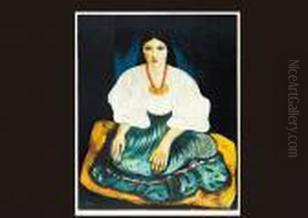 Sitting Woman Oil Painting by Moise Kisling