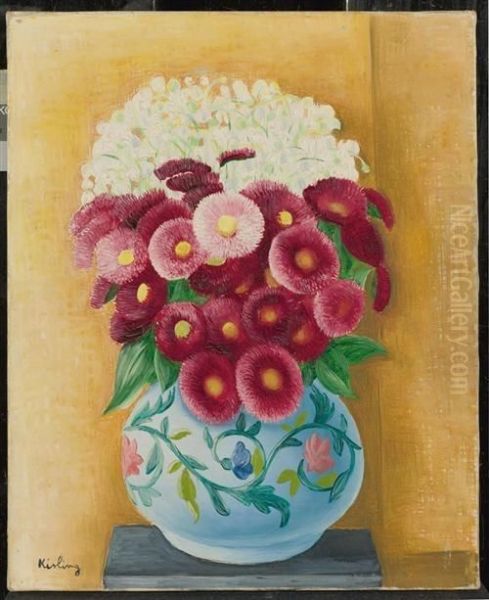 Bouquet Of Flowers. Oil Painting by Moise Kisling