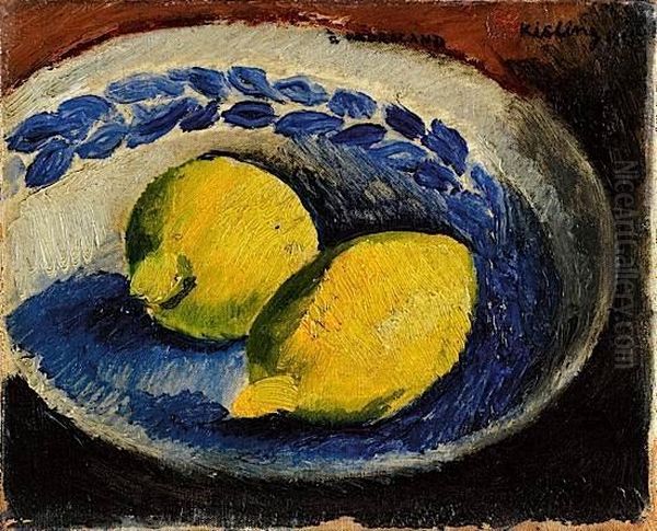 Citrons Oil Painting by Moise Kisling