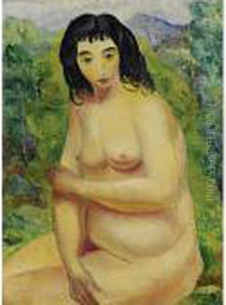 Nu Assis Oil Painting by Moise Kisling