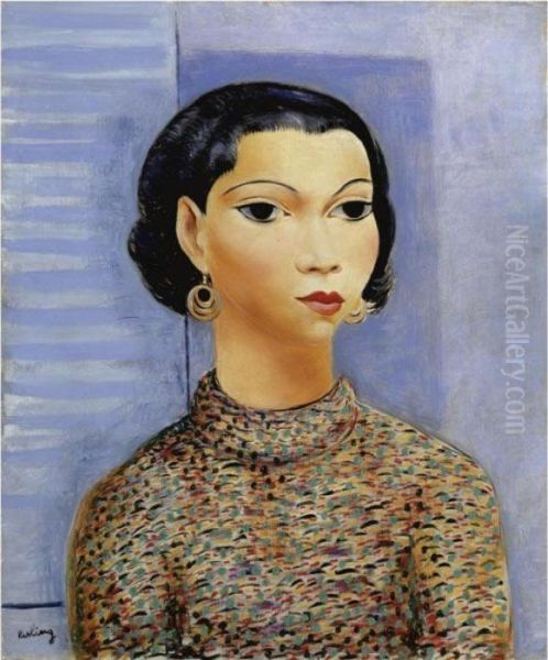 Jeune Femme Au Corsage Oil Painting by Moise Kisling