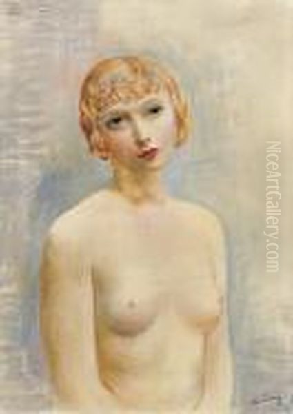 Buste De Femme Nue Oil Painting by Moise Kisling