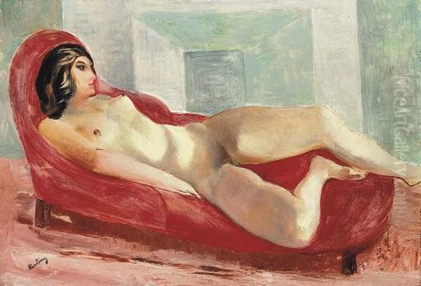 Nu Sur Le Divan Oil Painting by Moise Kisling