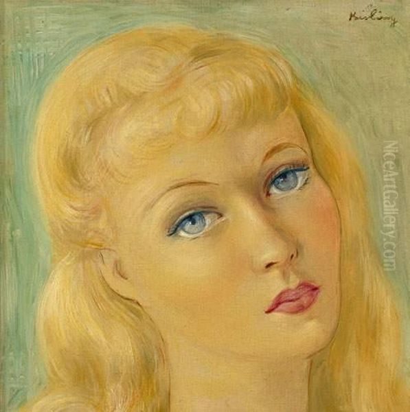 Portrail Of A Girl Oil Painting by Moise Kisling