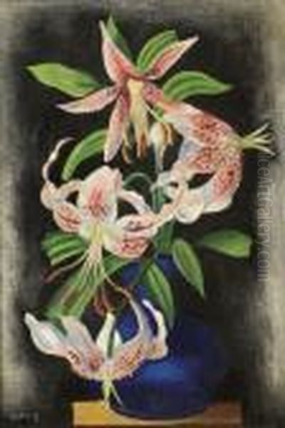 Liliums Oil Painting by Moise Kisling