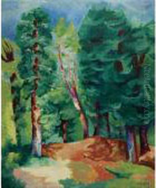 Les Arbres Oil Painting by Moise Kisling