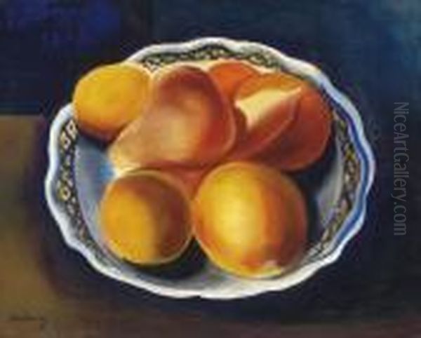 Assiette De Fruits Oil Painting by Moise Kisling