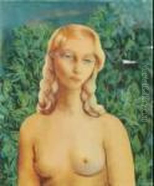 Jeune Fille Blonde Oil Painting by Moise Kisling