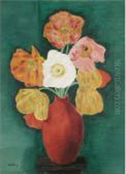 Bouquet De Tulipes Oil Painting by Moise Kisling