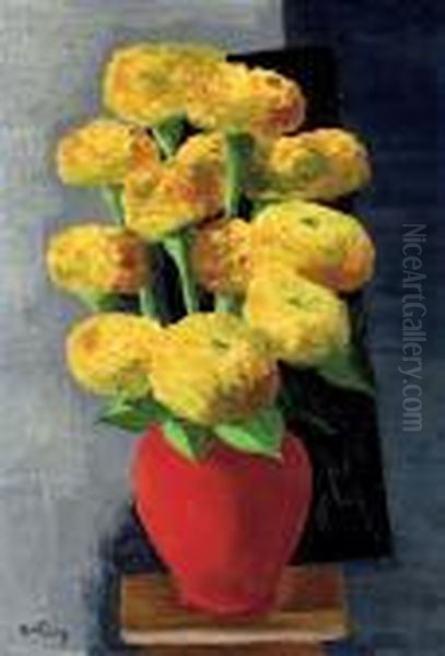 Fleurs Oil Painting by Moise Kisling