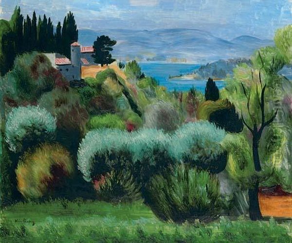 Paysage A Sanary Oil Painting by Moise Kisling