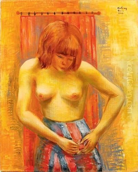 Jeune Fille Le Buste Decouvert Oil Painting by Moise Kisling