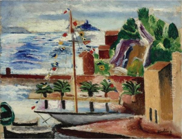 Paysage Avec Bateaux Oil Painting by Moise Kisling