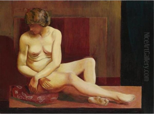 Nu Assis Oil Painting by Moise Kisling