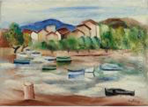 Bateaux A Quai by Moise Kisling