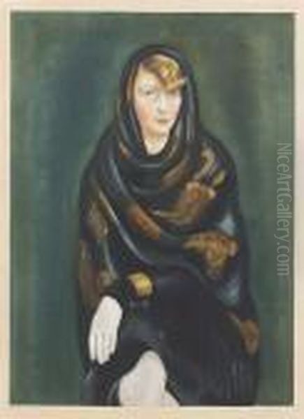 Dame Mit Handschuhen. Oil Painting by Moise Kisling