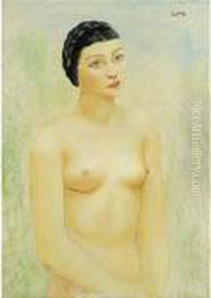 Nu Aux Cheveux Tresses Oil Painting by Moise Kisling